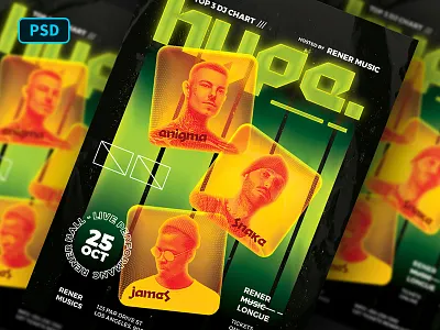 Hip Hop DJ Flyer Template club flyer template graphicriver hip hop instagram flyer music photoshop flyer photoshop poster poster template rap rapper urban