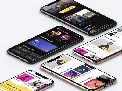 Music app album app apple apple music application artists concert dark app dark theme design genres ios music pop rock ui ui design user experience userinterface ux