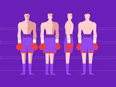 boxer 2d animation character design illustration vector