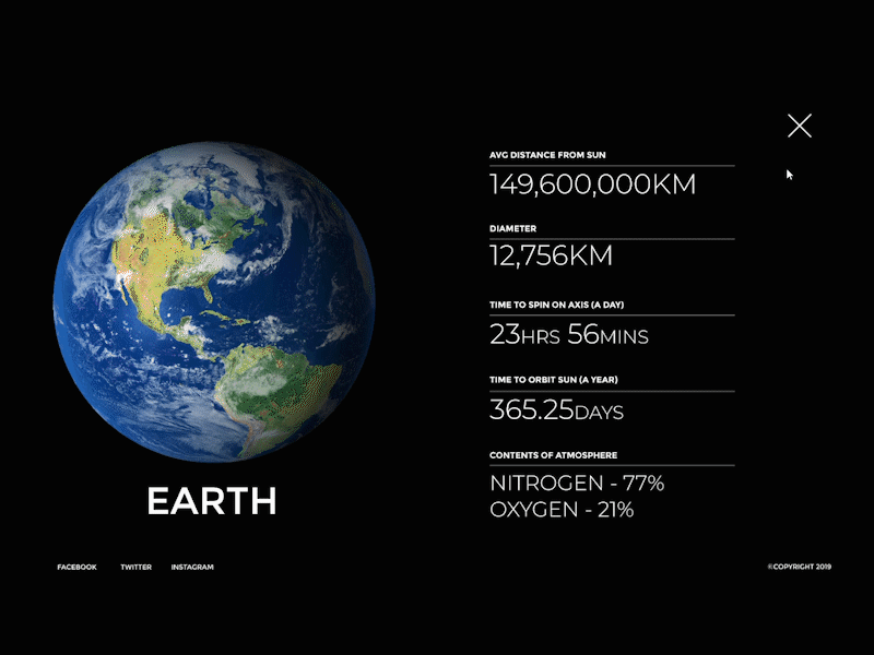 Solar System Interaction - Part 2 animation invision prototype animation ui ui design uidesign uiux user interface