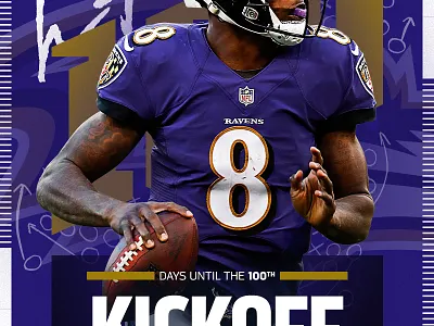 8 Days to Kickoff baltimore fanatics football lamar jackson nfl nfl100 nflpa nflshop ravens