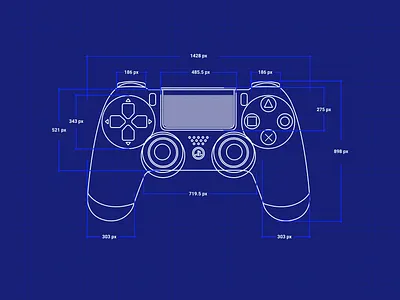 PS4 Controller Blueprint africa blueprint design figma illustration