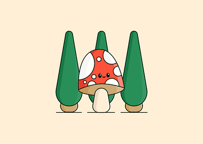 Adventure Shroom v2 cute design flat icon illustration illustrator kawaii kawaii art mushroom vector