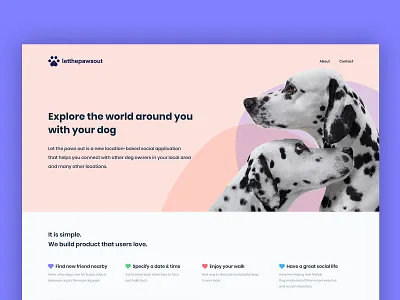 letthepawsout home page brand design dog dribble ecommerce experience interface landing modern pink product design styleguide typeface typography ui ux ui design user uxdesign web webdesign