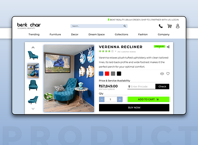 Product Page adobe photoshop adobe xd decor design e commerce e commerce design furniture app furniture website product page ui ui design uiux design ux web app web design