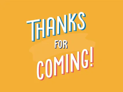 Hand Type - THANKS 3d card goodbye handlettering painted retro thanks vintage