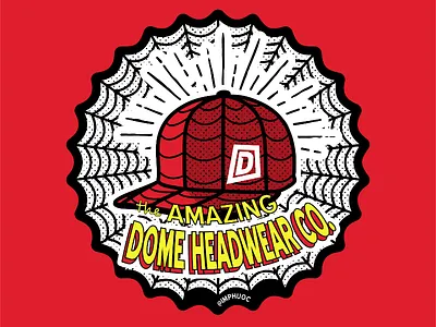 Your friendly neighborhood Archanid-Guy comic headwear illustration sticker