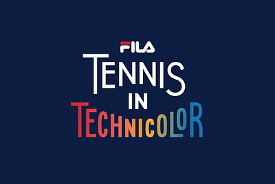 FILA Tennis in Technicolor Workmark branding handmadefont logo movie popup retro sports technicolor tennis typeface