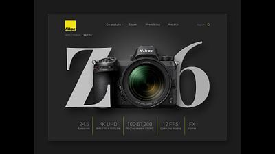 Nikon Z-6 design graphic nikon ui ux website