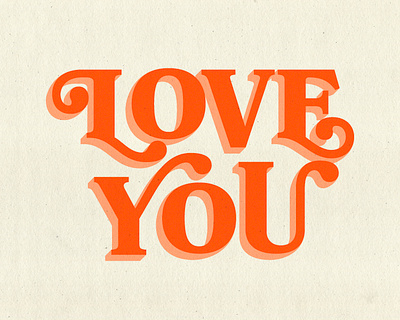 love you design typography vector