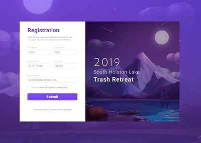 Trash Retreat Registration Form form registration signup ui web