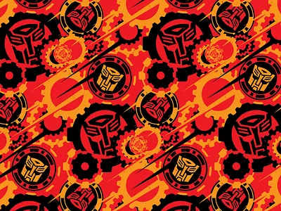 Transformers Gear Pattern badge cog fast gear icon robot sunset transformers