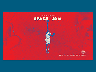 Space Jam Screening Promo basketball branding design illustration minimal movie movie art movie poster movies promo promotional simple typography