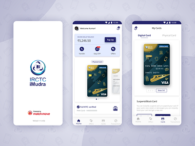 IRCTC iMudra app branding design interaction logo minimal ui uiux ux web