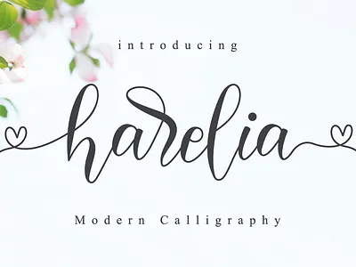 Harelia Script app branding calligraphy elegant font girly lettering logo modern natural script