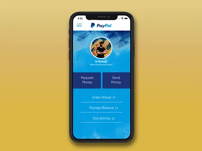 PayPal Menu Redesign app graphic design mobile ui ux