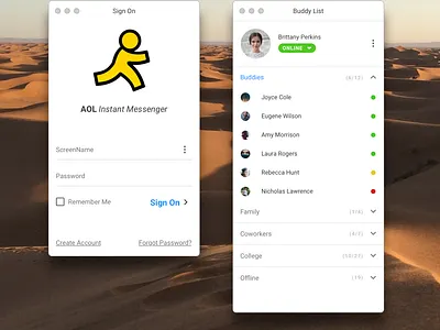 AIM in 2019 buddy buddy list chat instant messenger text