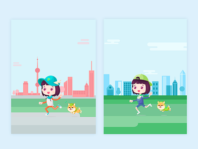 run design flat illustration