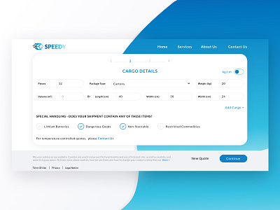 Speedy Freight blue branding design freight logistic logistics logo ui web web design website