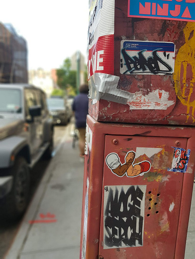 Stickers in NYC icon logo nyc predator sticker stickers street street art tag wall