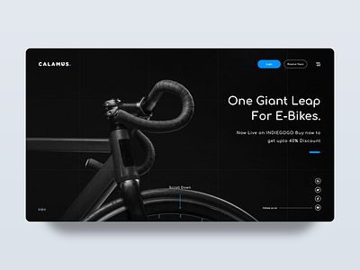 Calamus Website Landing Page animation branding concept dark ebike ios iphone landing page logo product ui ux web webdesign website