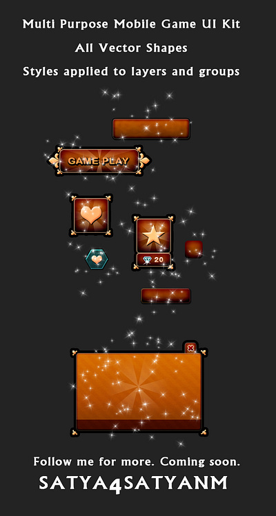 golden mobile game ui kit game art game design game kit game ui mobile game ui kit ui kit