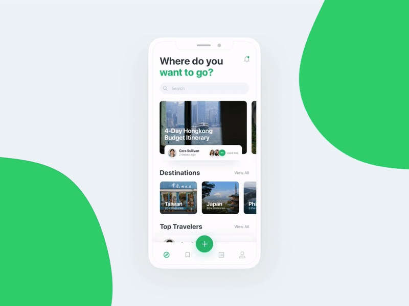 Itinerary App Interaction app daily ui interaction material design ui ui animation user interface