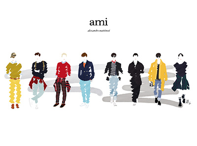 AMI 2014, 2015SS menswear 2014 2015 2015ss ami fashion illustration fashion illustrator fashionillustration illustration menswear sokidahee