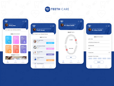 Dentist Doctor App app app concept app design app designer dental dental care dentist design doctor app nearby photoshop teeth ui