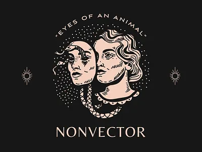 The Eyes of an Animal badge brooklyn brooklyn nyc collar illustration linework mask nevada portrait reno snakes woman