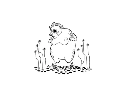 Tubbs awkward chamomile chicken fish line drawing surreal