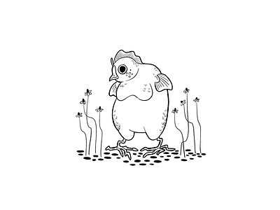 Tubbs awkward chamomile chicken fish line drawing surreal