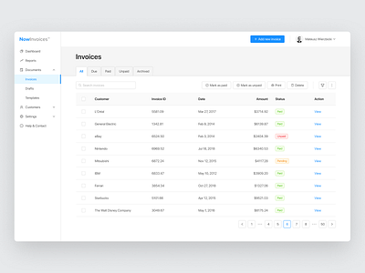 Invoicing Platform Design - Tutorial dashboard design system figma figma plugin figmadesign invoice menu pagination table ui uikit