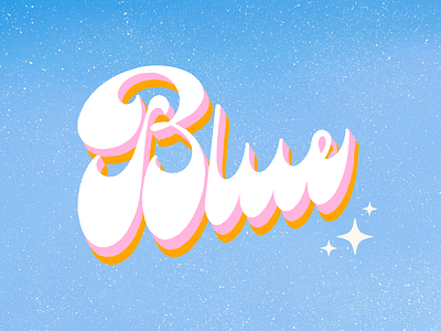 Blue 💙 70s colors groovy lettering procreate retro shading type typography