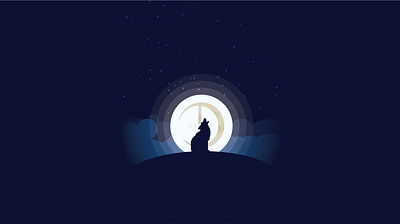 Howling at the moon art artwork clouds compassion creative design illustration illustration art lonely love moon moonlight night starry starry night starry sky wolf