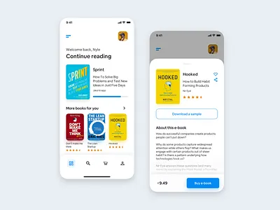 Bookstore - UX books app app design book shop book store bookstore drawer mobile mobile design modal new shot new style overlay product design ui user experience user interface ux