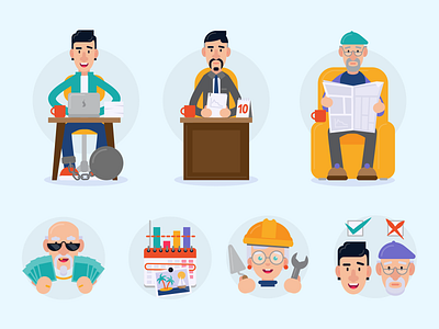 Age Management illustrations flat illustration vector