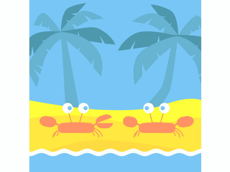 Sea aftereffects beach crab illustration illustrator loop motiongraphics sea