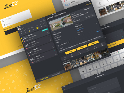 JustEZ UI. application appui calender design duedate graphics inspection ipad justez mobile navigation notes photos schedule scheduler sketch ui uiux ux webapp