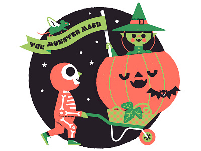 Monster mash children halloween illustration