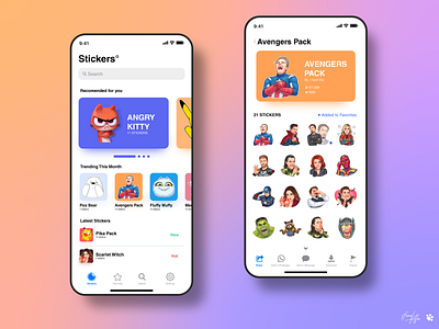 Sticker App UI adorable hanif afa ui
