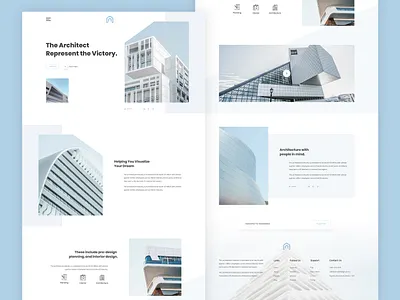 Architecture Landing Page agency clean ui home page property landing page real estate trending web ui website