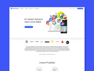 Techfame Webdesign blue startup web design webdesign website