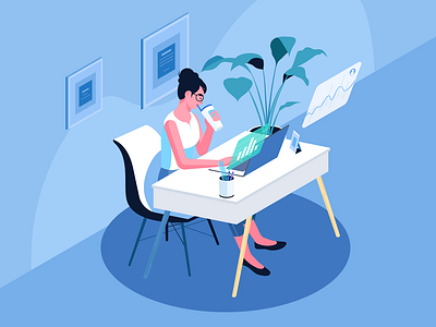 Office Illustration 2 building character design color girl gradient color illustration onboarding ui vector web