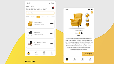 FURNITURE App - Display the Detail of Product adobe xd chair furniture mobile ui uiux ux