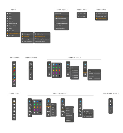 Tools dark theme color coloring dark dark theme dropdowns editor tools ui uiux work tools workspace