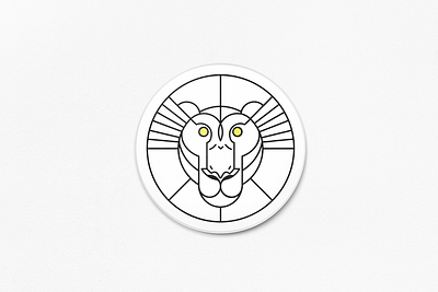 King of the Beasts circle design geometric illustration lion logo simple strokes vector