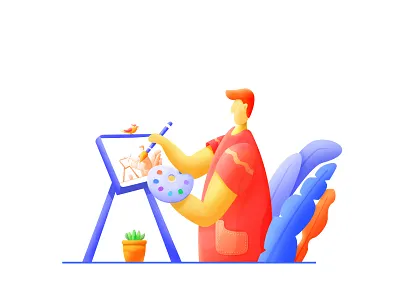 Painter gradient illustration pen photoshop