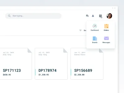 SaaS quick navigation concept clean dashboard minimal product prototype saas software user experience ux web app
