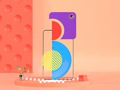 "B" Illustration 3d alphabet typography alphabetdesign artwork c4d cinema4d design design art illustration typography vector web